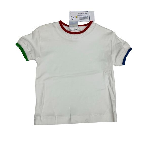 NWT Florence Eiseman 12M White T-Shirt with Multi Tipping - Picture 1 of 6
